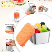 6-Pack Stainless-Steel Snack Containers with Silicone Lids