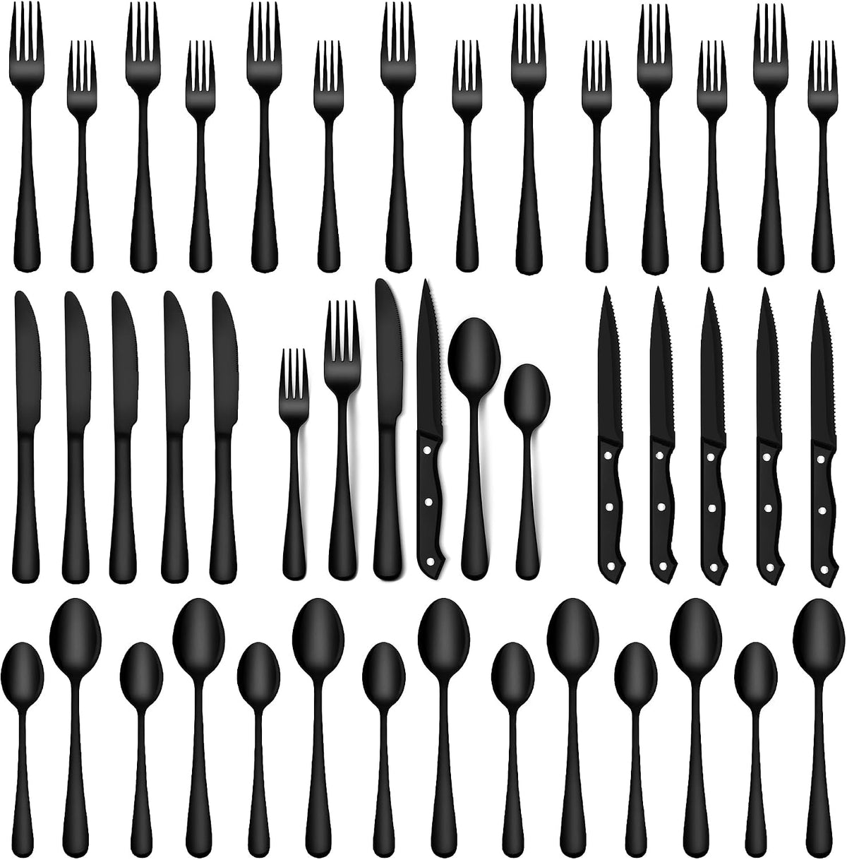 48-Piece Mirror-Polished Stainless Steel Cutlery Set for 8
