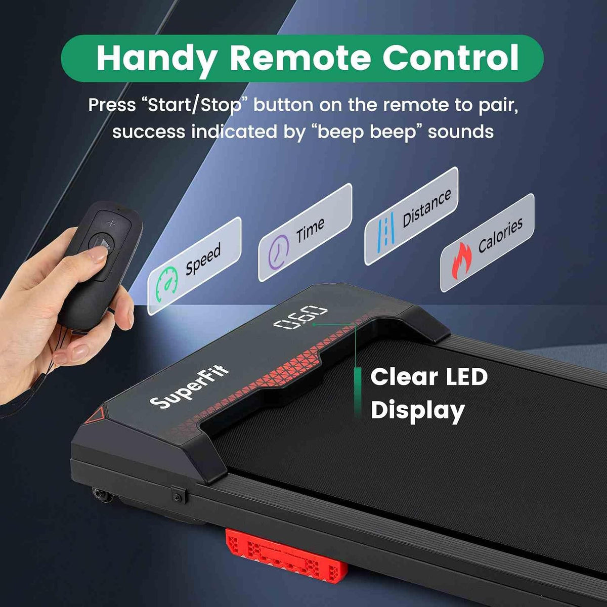 3-in-1 Under-Desk Walking Pad with Remote Control – Black & Red
