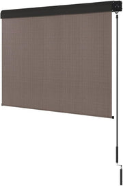 3 × 2.5 m Manual Outdoor Roller Blind – Brown