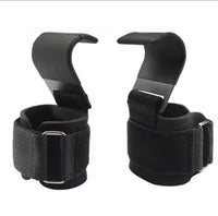 Weight-Lifting Hook Grips with Wrist Wraps