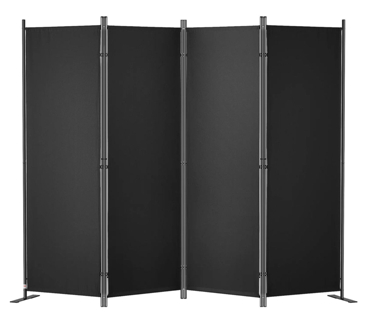 224 × 171 cm 4-Panel Folding Room Divider – Black or White