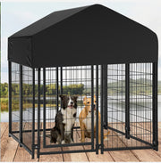 Painted-Iron Dog Kennel Run with 210D Oxford Cover – 3 Sizes