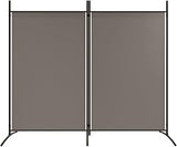2-Panel Room Divider Living Room Bedroom Partition Privacy Protection Screen Room Separator Folding Dressing Wall Black Fabric