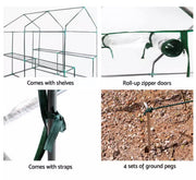 1.9 m Walk-In Greenhouse with 4 Shelves & PVC Cover