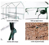 1.9 m Walk-In Greenhouse with 4 Shelves & PVC Cover