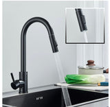Solid Brass WELS Kitchen Mixer Tap Sink Pull-Out Faucet 360° Swivel Spout Black