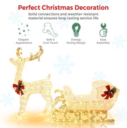 6 ft Pre-Lit Reindeer & Santa Sleigh Yard Display
