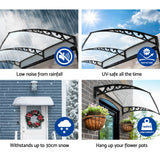 Window Door Awning 1mx3m Transparent