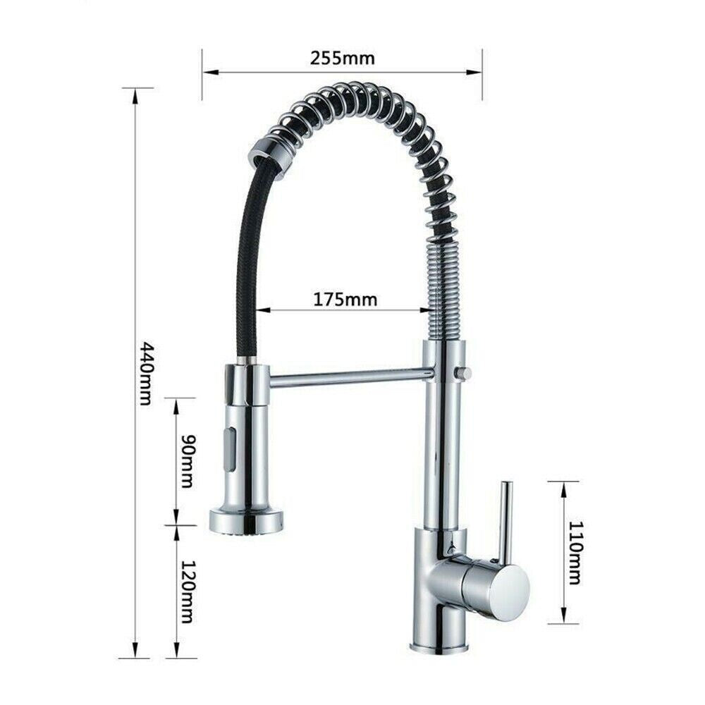 Kitchen Sink Mixer Taps Pull Out Laundry 360° Swivel Faucet Tap Black AU
