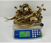 Gold Brass Bath Tap & Handheld Shower Set