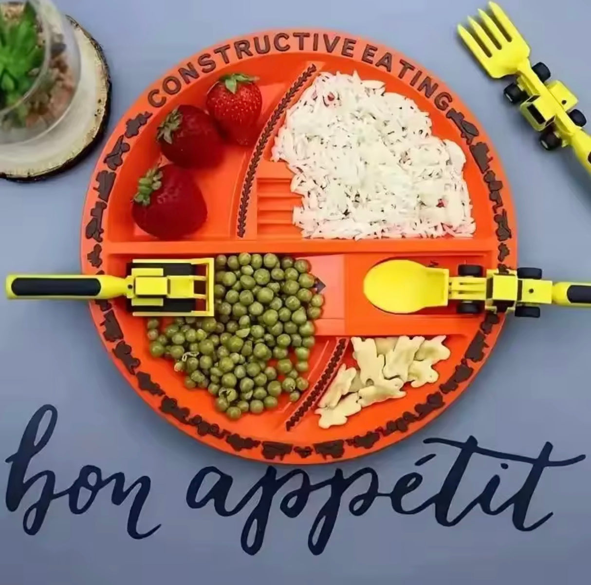 Excavator Fork Spoon Shovel Board Fun Tableware Safe Practical Bulldozer Dinosaur Food Supplement Tableware Set Kitchen Supplies