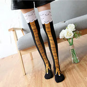 Novelty Chicken-Leg Knee-High Socks – 6 Designs