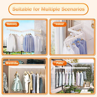 Tri-Fold Wall-Mounted Clothes-Drying Rack – White