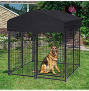 Painted-Iron Dog Kennel Run with 210D Oxford Cover – 3 Sizes
