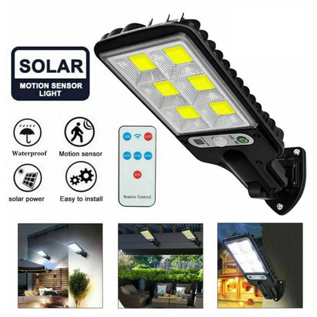 8000W LED Solar Flood Light Motion Sensor Security Wall Yard Street Outdoor Lamp