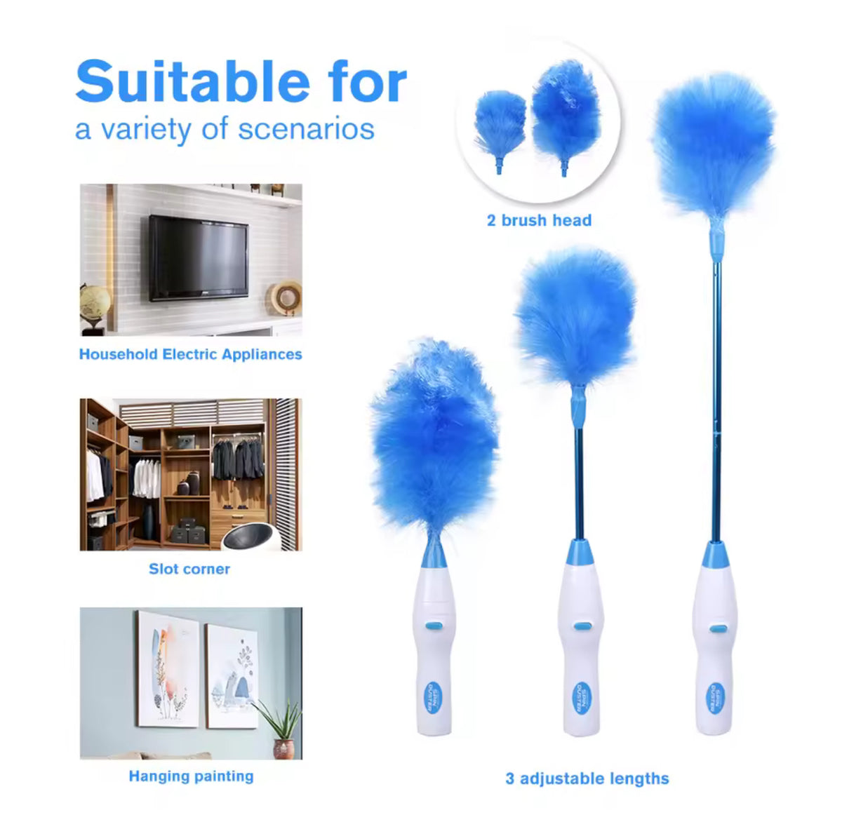 360° Rotating Battery-Powered Chenille Duster