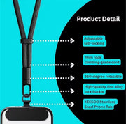 Adjustable Phone Wrist Lanyard with 2 Tether Tabs