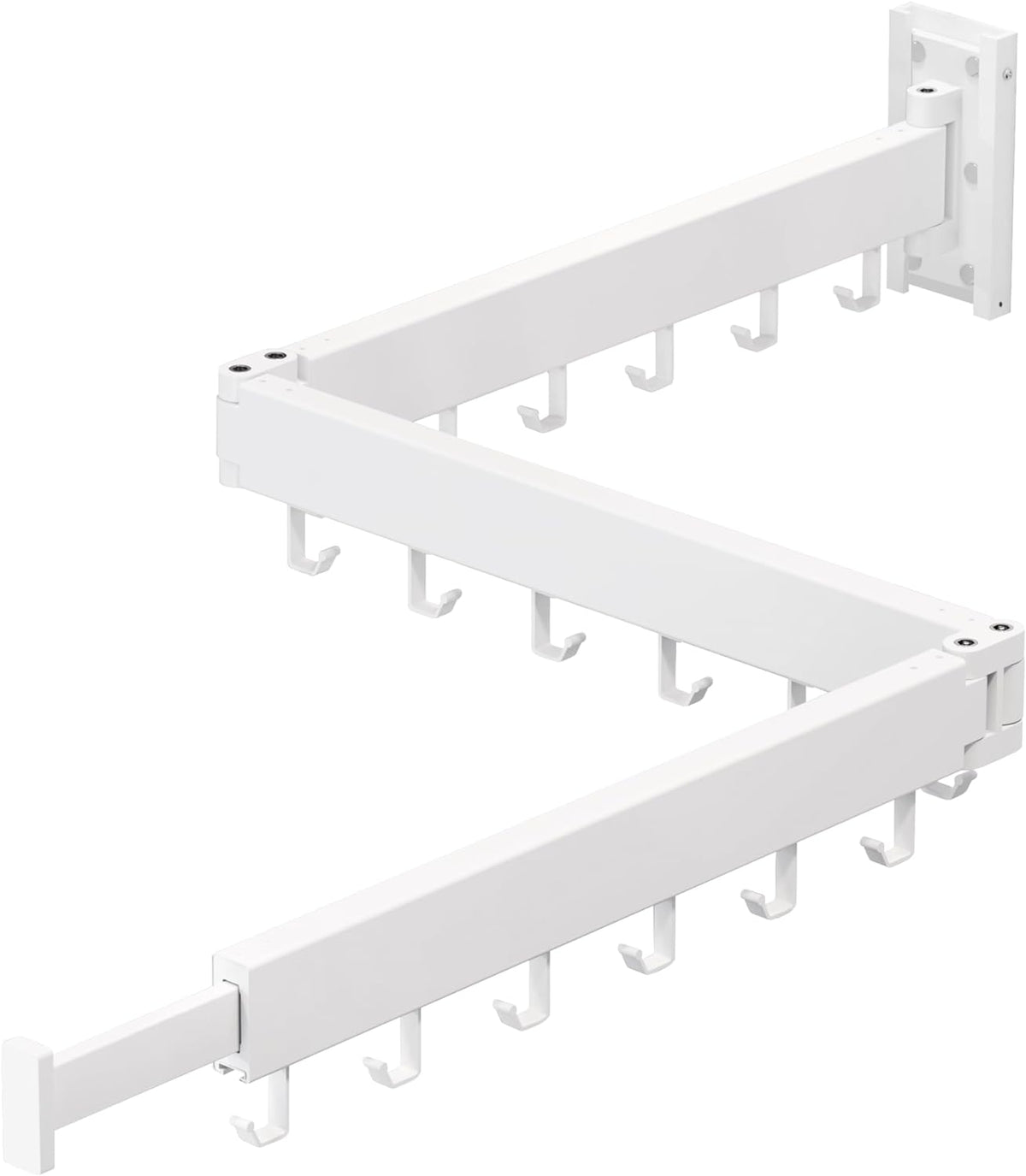 Tri-Fold Wall-Mounted Clothes-Drying Rack – White