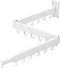 Tri-Fold Wall-Mounted Clothes-Drying Rack – White