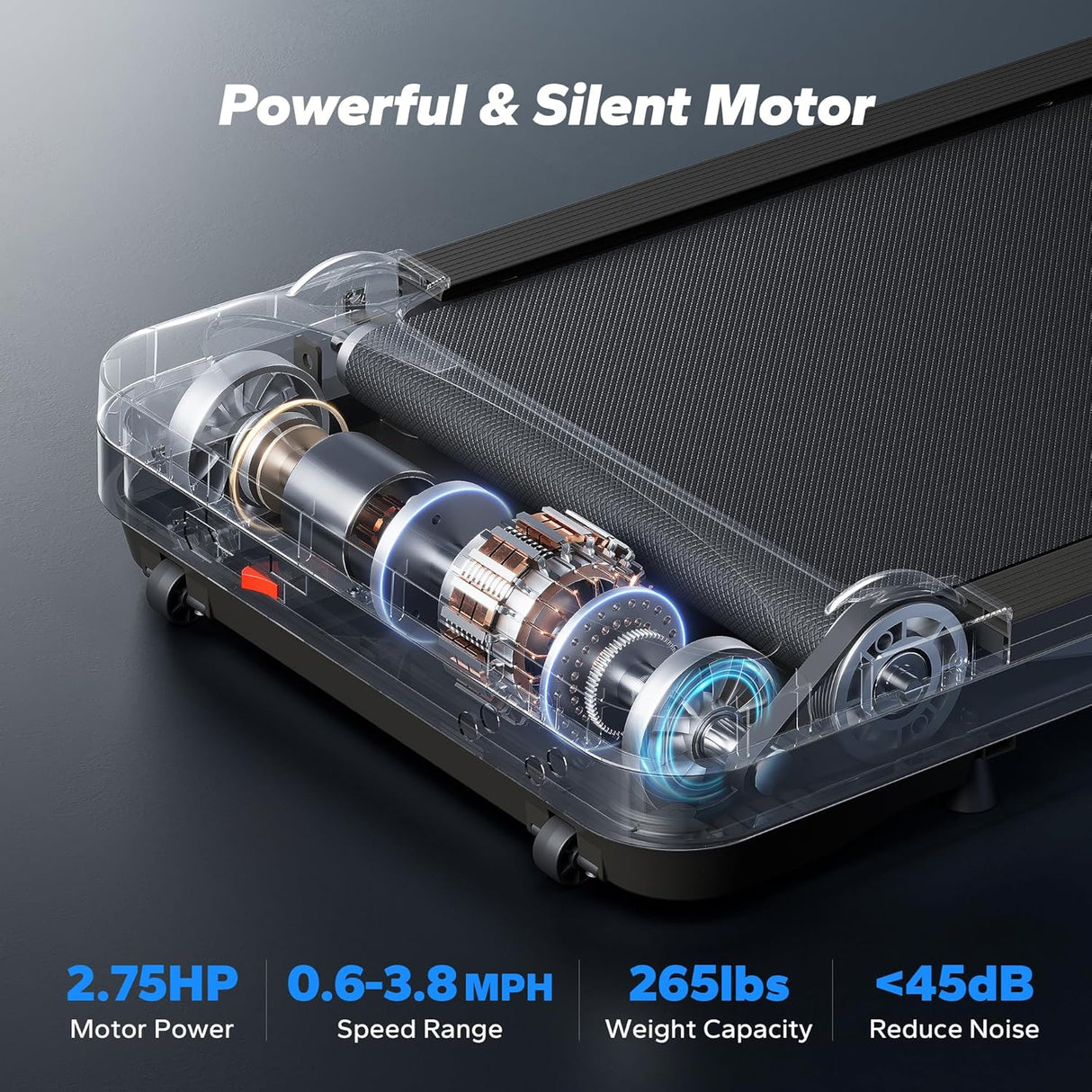 Walking Pad, Under Desk Treadmill for Home & Office, Small Treadmill with Max 3.8MPH 40 dB, 2 in 1 Quiet Portable Mini Treadmill with Remote Control, APP, LED Display