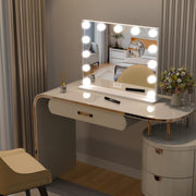 Vanity Mirror Hollywood Mirror with Lights,Led Makeup Mirror with Magnifying Mirror Bedroom Table Mirror/Wall Mounted Mirror Big Mirror (50.5x39.7cm, White)