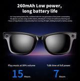 Smart Glasses Recording Videos AI Photo Recognition Answer Translation 260mAh Large Battery IP65 Waterproof Bluetooth Glasses