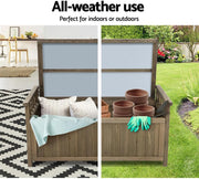 Wooden Outdoor Storage Bench – Brown, Up to 220 kg