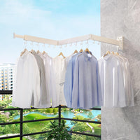 Tri-Fold Wall-Mounted Clothes-Drying Rack – White