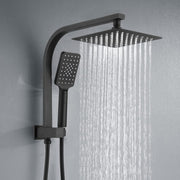 8-Inch Square Twin Shower Rail Set – Chrome or Black