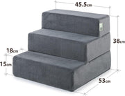 Small Charcoal Foam Pet Stairs – 38 cm High × 53 cm Wide