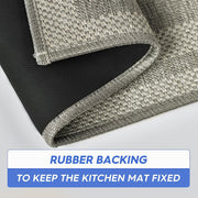 2-Piece Beige-Grey Absorbent Kitchen Rug Set – 43 × 73 & 43 × 118 cm