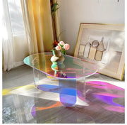 Iridescent Acrylic Oval Coffee Table