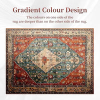 Soft Washable Boho Area Rug with Non-Slip Backing