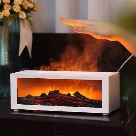 Flame Fireplace Aroma Diffuser, Essential Oils Humidifier With LED Light & Remote Control