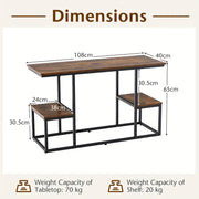Rustic-Brown 2-Tier TV Stand