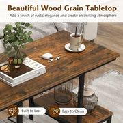 Rustic-Brown 2-Tier TV Stand