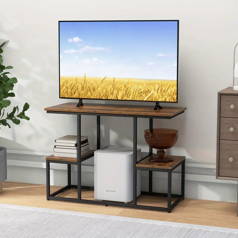 Rustic-Brown 2-Tier TV Stand