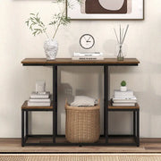 Rustic-Brown 2-Tier TV Stand