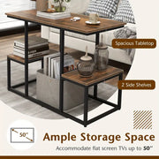 Rustic-Brown 2-Tier TV Stand
