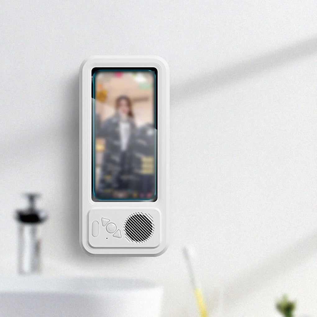 Splash-Resistant Shower Phone Holder with Bluetooth Speaker
