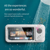 Splash-Resistant Shower Phone Holder with Bluetooth Speaker