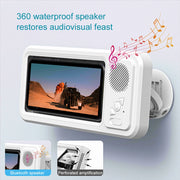 Splash-Resistant Shower Phone Holder with Bluetooth Speaker