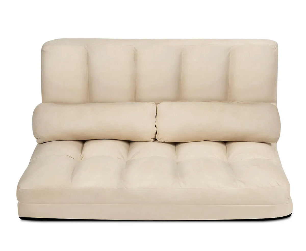 6-Position Foldable Floor Sofa with 2 Pillows