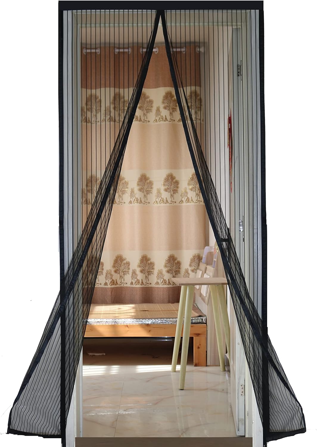 36pcs Strong Magnets Magnetic Door Screen Fly Screen Door Mosquito Nets for Room Door Size 35.43''X82.7''(90x210cm) Full Frame Loop and Hook