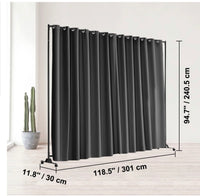 301 × 240 cm Rolling Curtain Room Divider – 2 In-Stock Colours