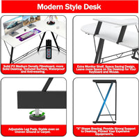 L-Shaped Corner Gaming Desk with Large Monitor Riser