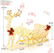 6 ft Pre-Lit Reindeer & Santa Sleigh Yard Display