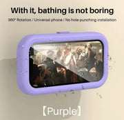 Cell Phone Holder Adjustable Sticky Wall Mount Waterproof Box Shower Bathroom Phone Stand TV Catch Up Use All Smartphones