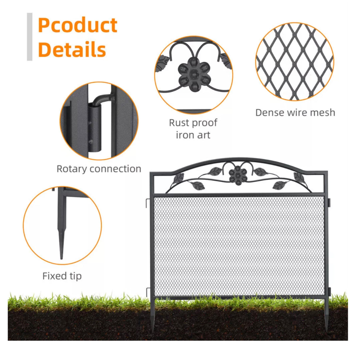 5-Panel Expandable Metal Garden Fence & Pet Barrier